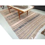 Brown and pink striped Kilim