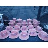 Cage containing a quantity of Rose Guava Botossi patterned tea set