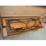 Wooden cased croquet set