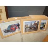 12 Framed and glazed prints of trucks