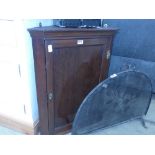 Victorian mahogany single door corner cupboard