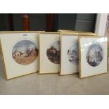 Set of 12 framed and glazed prints of country scenes