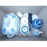 Blue and white ginger jar, qty of Rosenthal dishes, a tureen and general china