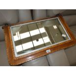 Wooden and marketry framed mirror