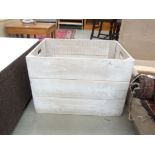 Lime washed pine storage box