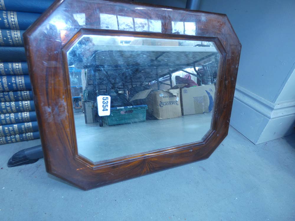 Mirror in faux walnut frame
