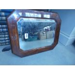 Mirror in faux walnut frame