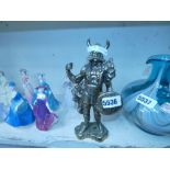 A metal figure of a Viking, a Richard Wheatley fly box, plus a quartz clock