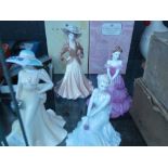 4 Coalport lady figures