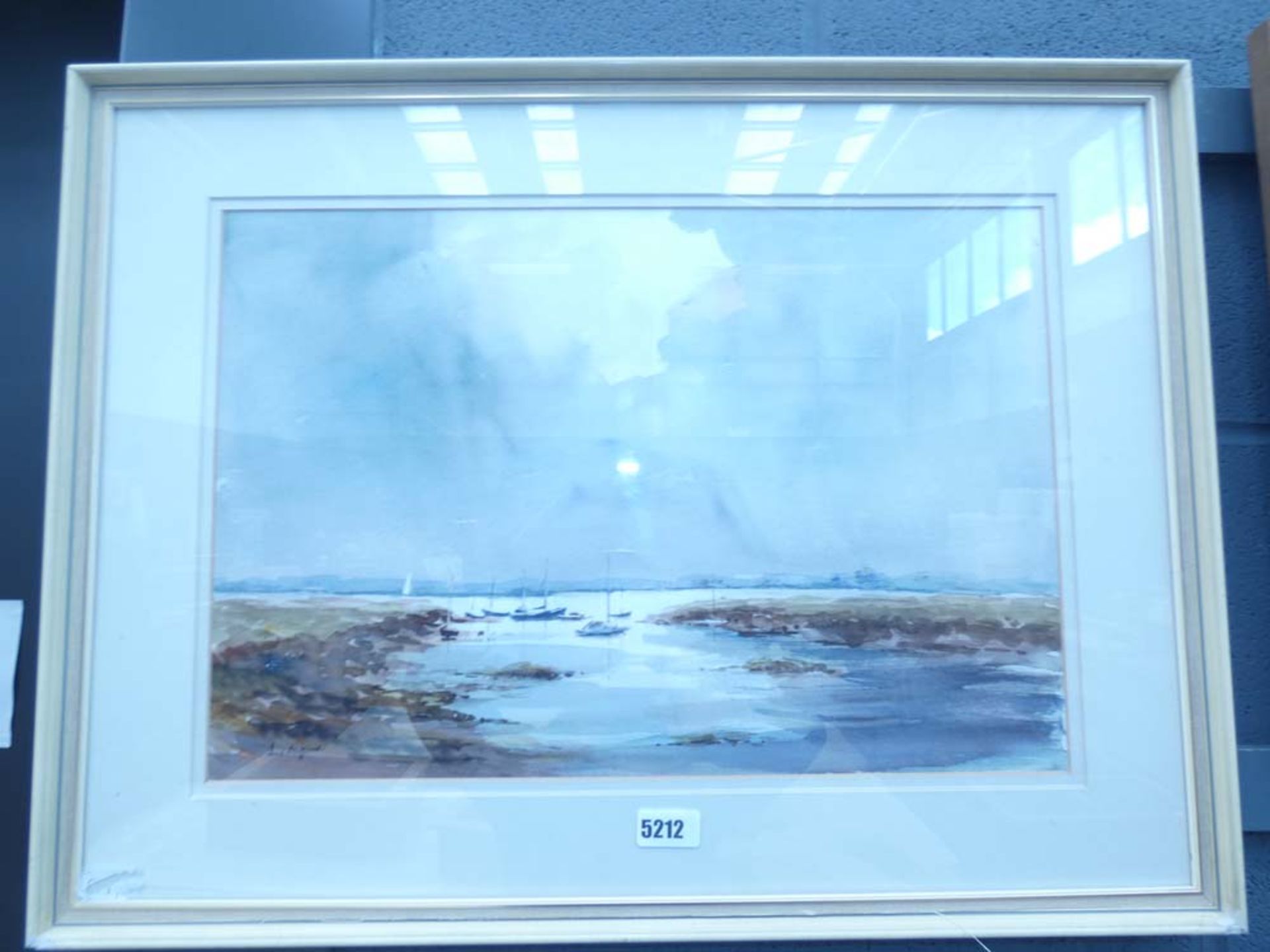 A framed and glazed Paul Stafford watercolour titled ''Sailing boats in estuary''