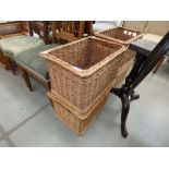 Four wicker baskets