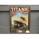 Slate advertising plaque for Titanic White Star Line
