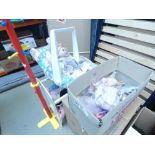 4 Boxes and a cot containing children's dolls and toys