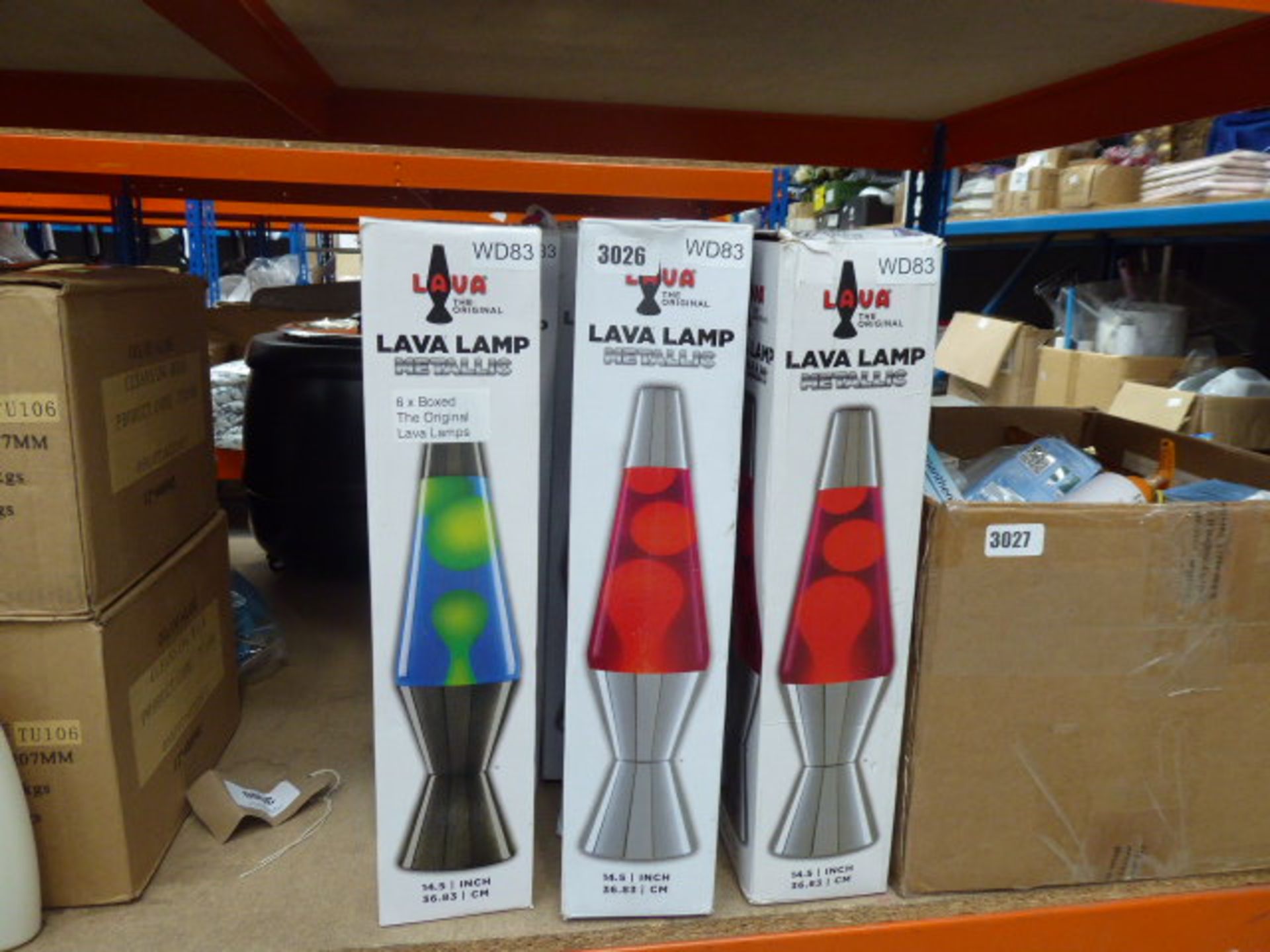 6 boxes of original lava lamps