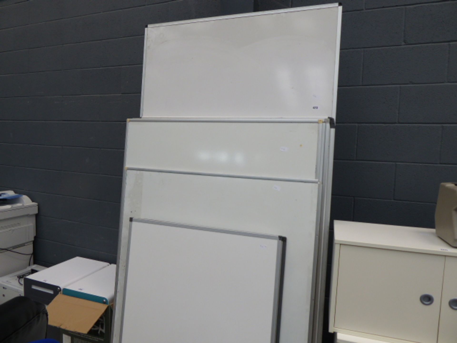 Large qty of assorted white boards