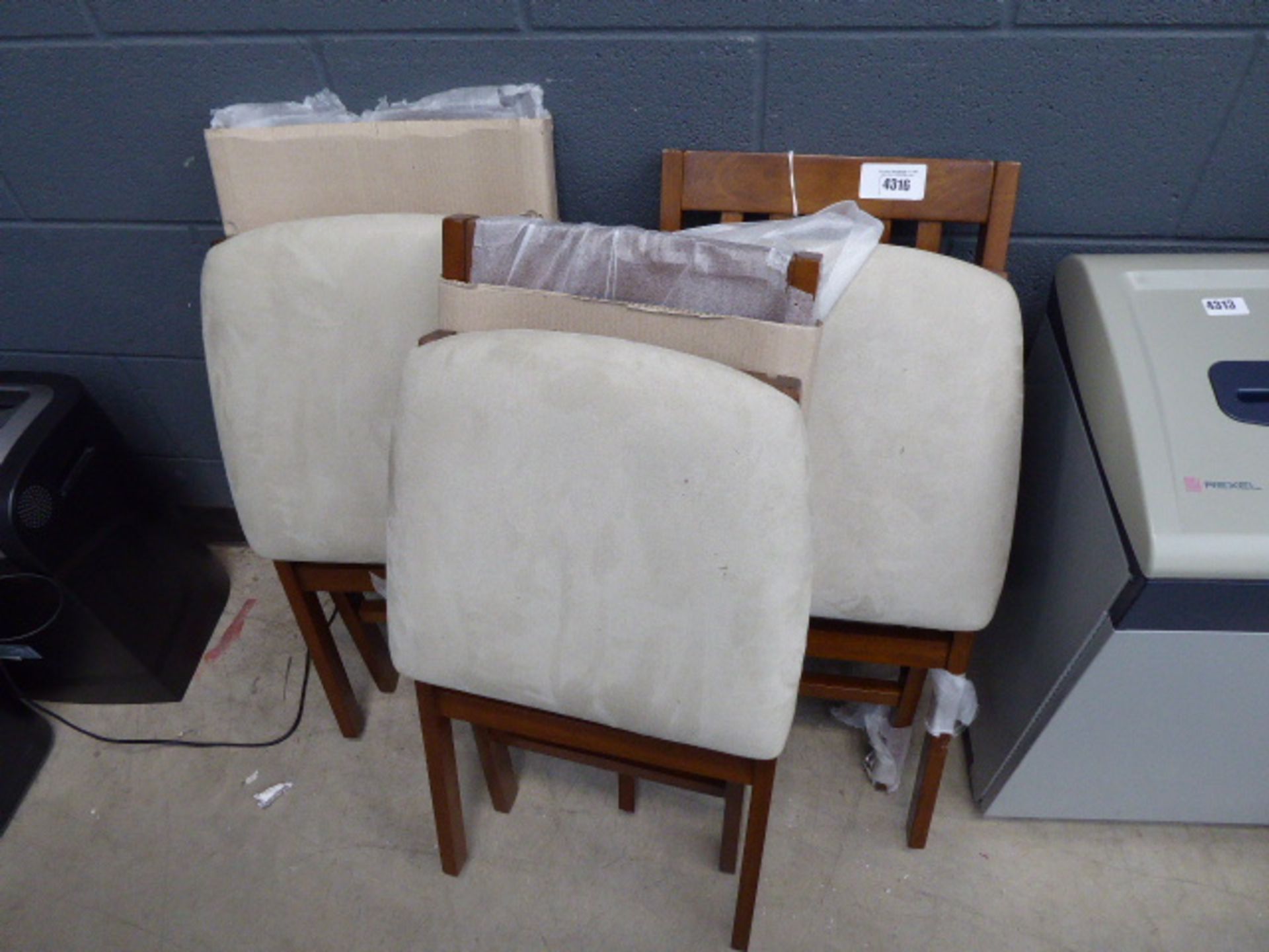 3 wooden fold up chairs