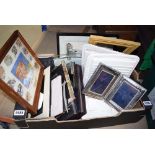 Box containing picture and photo frames