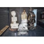 (B) Cage containing a figure of an Indian wise man plus a temple dog, trinket box and 2 oriental