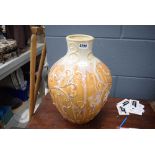 Cream and brown glazed vase