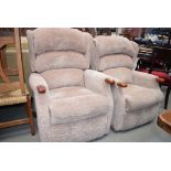 5236 Pair of pink fabric armchairs