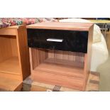 5135 Faux beech bedside cabinet with single drawer and shelf under