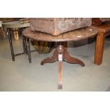 Low single tripod oak dropleaf table