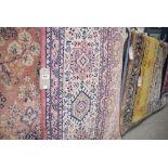 (3) Beige and pink floral carpet runner