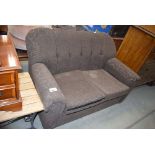 2 seater sofa in brown