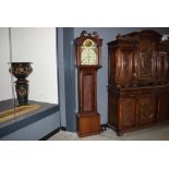 Oak cased grandfather clock inscribed 'J N McNeill of Falkirk'