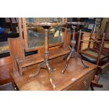 Pair of single tripod occasional wine tables