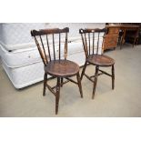 Pair of elm seated stick back provincial chairs