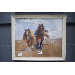 Oil on canvas- the Ploughing team
