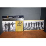 3 Breitling advertising shop display signs, 2 of which depicting surfers and pilots