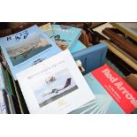 Box of aviation reference books and sales catalogues