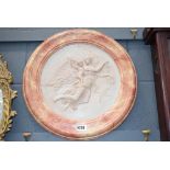 Circular marble wall plaque- cherub and angel