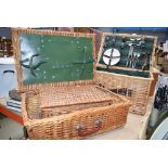 3 wicker picnic baskets