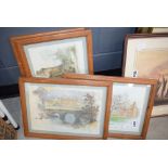 5551 4 framed and glazed prints of stately homes and castles