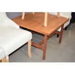 Oak coffee table with oak stretchers