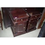 Pair of dark wood bedside cabinets