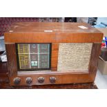 Vintage radio in walnut case