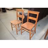 2 elm seated chapel chairs