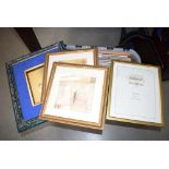Box of Beatrix Potter and other prints and picture frames