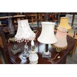 5270 6 table lamps with pleated and silk shades