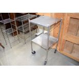 Stainless steel 2 tier trolley