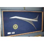 Mid-century pin and string art of Concorde