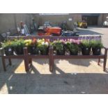 3 piece wooden garden bench set (1 2 seater and 2 single seaters)