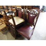 3 oak framed part upholstered dining chairs *Collector's Item: Sold in accordance with our Soft