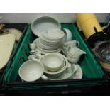 Crate of assorted Adams breakfast service and crockery