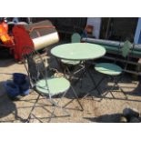 Metal garden table with 3 seats