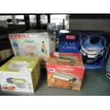 Tefal steamer, Prestige saucepan, rice cooker and pasta machine